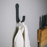 Minimalist Wrought Iron Coat Hook | Industrial Style Black Hook