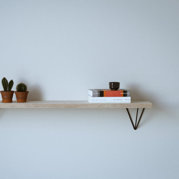 Birch Plywood Shelf with Triangular Brackets