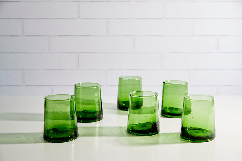 Set of 6 Hand-blown Drinking Glasses | Made from Recycled Glass